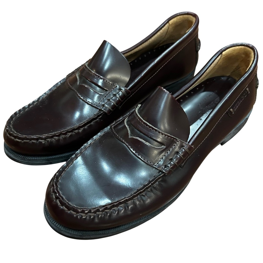 Sebago Plaza II Loafers Mens Burgundy Leather Penny Loafer B616102 Size 8M